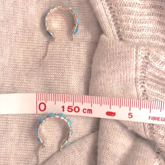 Vintage Sterling Silver Turquoise Earrings - Picture 7 of 7